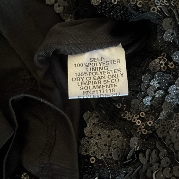 SOIEBLU Sequin Spaghetti Strap Black Mini Dress Y2K - Picture 6 of 7